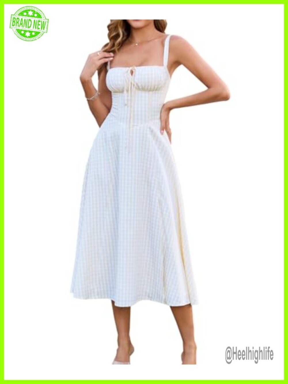 Women's Corset Midi Dress Polyester Spandex Sleeveless Square Neck Wedding
